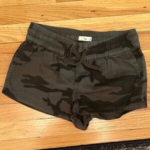 TNA Green and Black Camo Women's Athletic Shorts